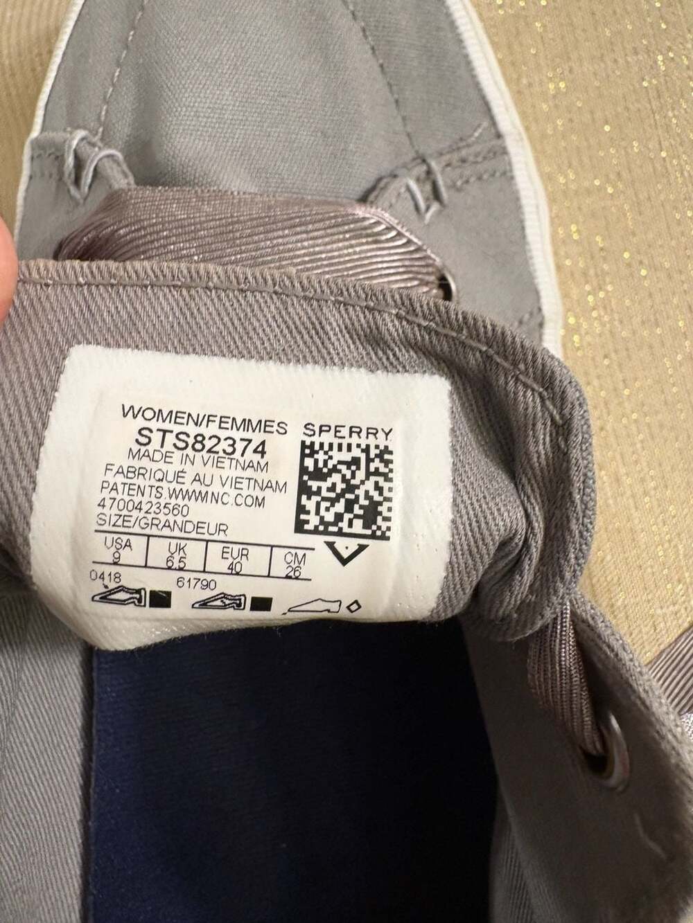 Sperry STS82374 Women's Gray Canvas Sneakers Size 9 - Picture 9 of 9